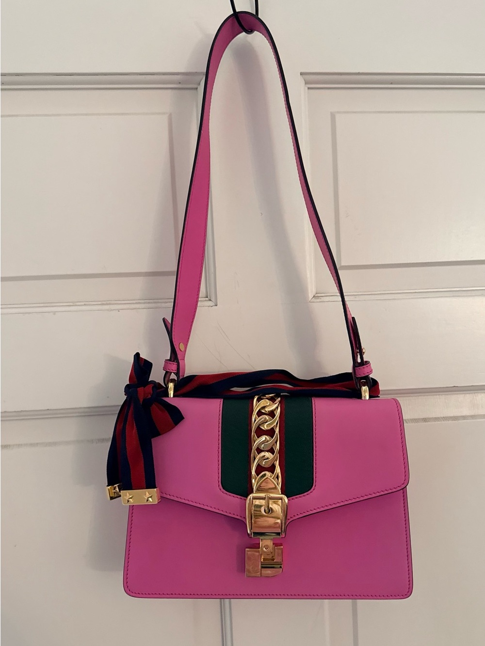 Gucci Sylvia Pink Shoulder Bag with Gold Hardware EUC like new